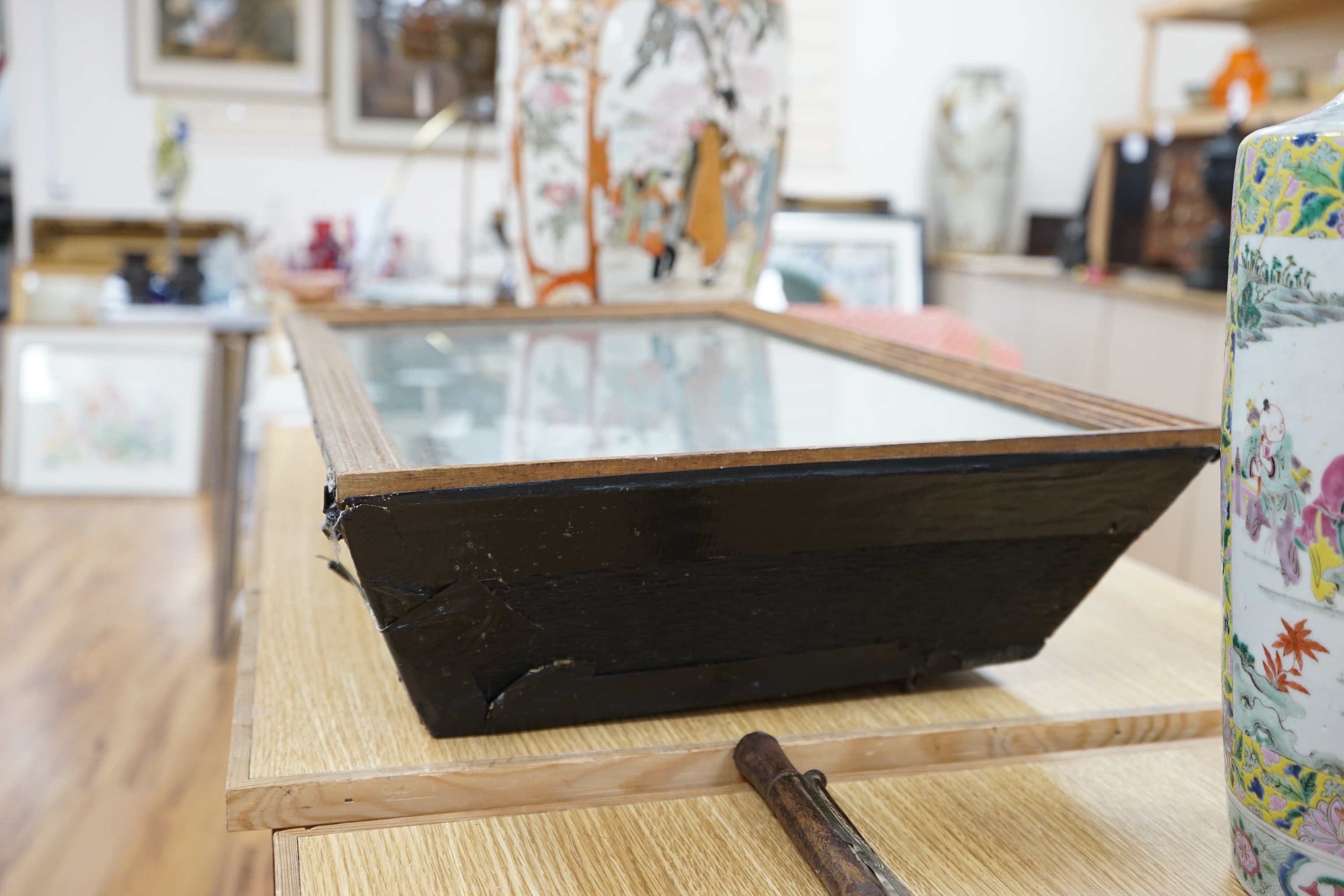 An early 20th century diorama of a ship in full sail, 70cm wide. Condition - fair